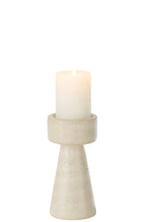 Kandelaar Orlina Cement Creme Medium - Kandelaar - J-Line - livinglovely.nl