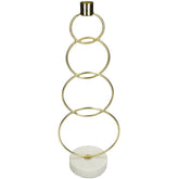 Kandelaar Ringen Goud op marmeren voet 13x9x36cm 1 + 1 Gratis - Kandelaar - Living Lovely - livinglovely.nl