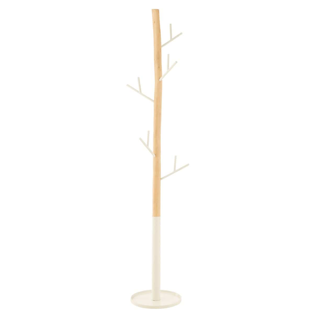 Kapstok Hout Wit/Naturel - Kapstok - J-Line - livinglovely.nl