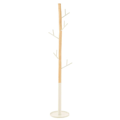 Kapstok Hout Wit/Naturel - Kapstok - J-Line - livinglovely.nl