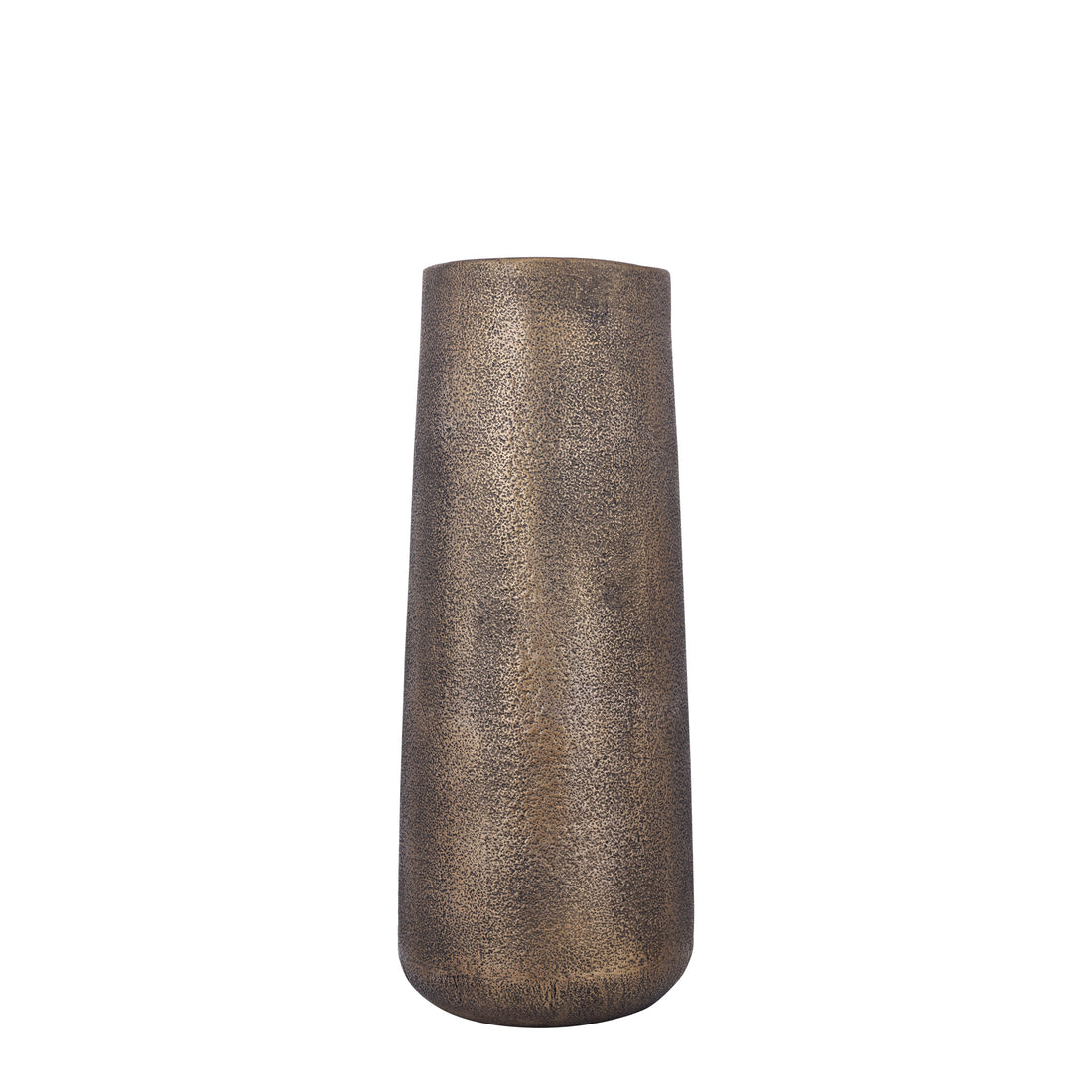 Kardine Antique Gold Alu Pot Dented Pattern High S van PTMD, hoge aluminium pot in antiek goud op witte achtergrond