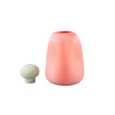 Karlie Orange Matte Glass Bulb Vase Green Top PTMD - Vaas - PTMD - livinglovely.nl