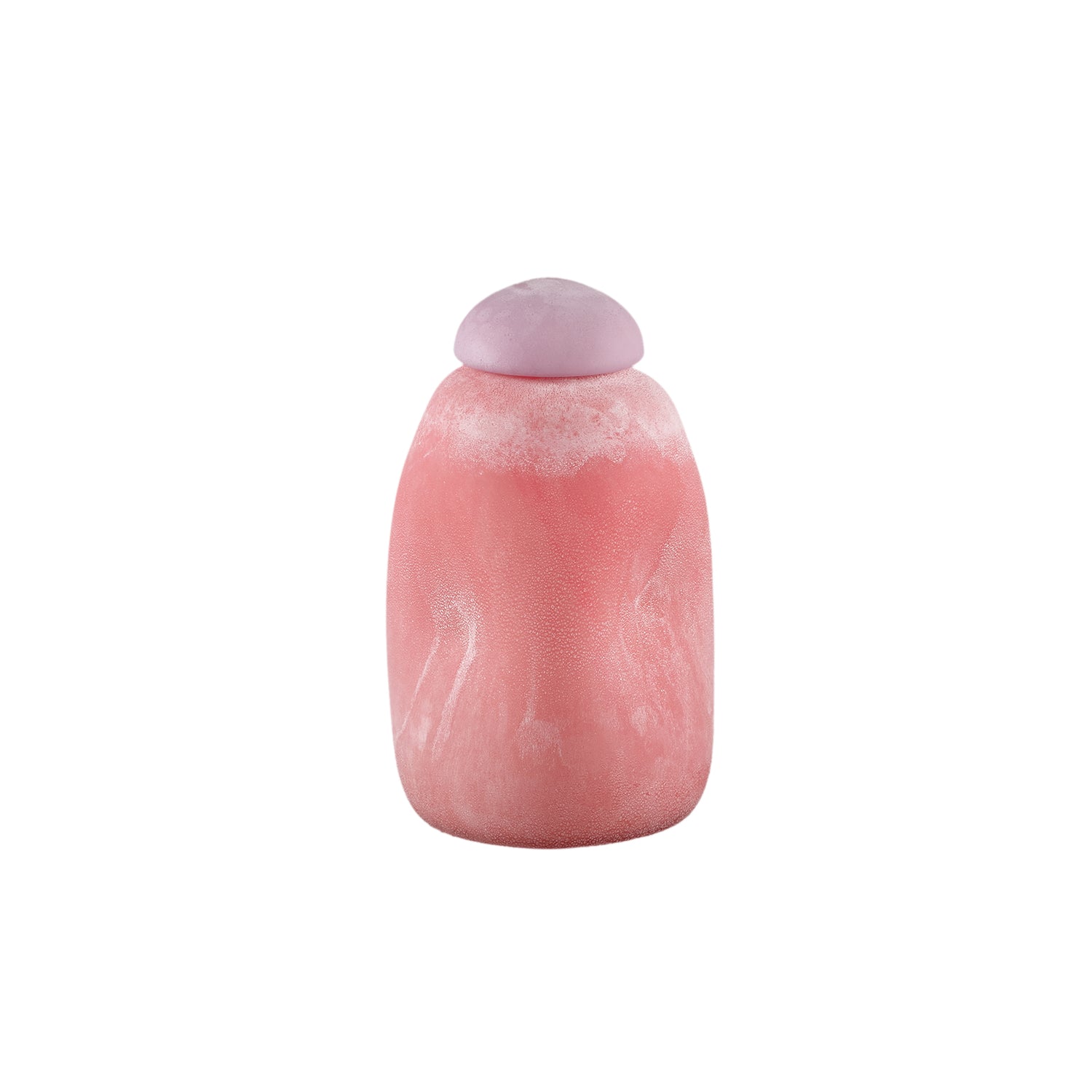 Karlie Pink Matte Glass Bulb Vase Purple Top PTMD 16x16x25 cm - Vaas - PTMD - livinglovely.nl