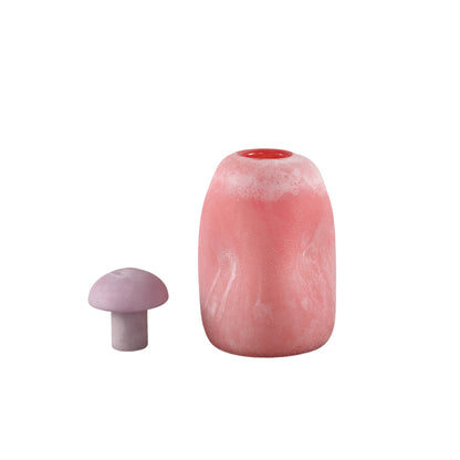 Karlie Pink Matte Glass Bulb Vase Purple Top PTMD 16x16x25 cm - Vaas - PTMD - livinglovely.nl