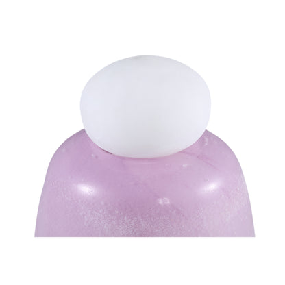 Karlie Purple Matte Glass Bulb Vase White Top PTMD - Vaas - PTMD - livinglovely.nl