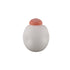 Karlie White Matte Glass Bulb Vase Orange Top PTMD 18x18x22 cm - Vaas - PTMD - livinglovely.nl