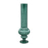 Keala Dark Green Round Ribbed Glass Vase On Base L Dia 15,5xh50cm PTMD - Vaas - PTMD - livinglovely.nl