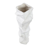 Kellie White Ceramic Organic Shaped Vase High 15,5x48cm PTMD - Vaas - PTMD - livinglovely.nl