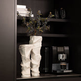 Kellie White Ceramic Organic Shaped Vase High 15,5x48cm PTMD - Vaas - PTMD - livinglovely.nl