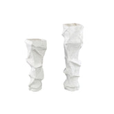 Kellie White Ceramic Organic Shaped Vase Low 15,5x38cm PTMD - Vaas - PTMD - livinglovely.nl