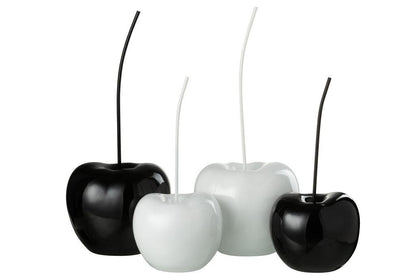 Kers Resine Blinkend Wit/Zwart Large Set Van 2 - Beeld - J-Line - livinglovely.nl