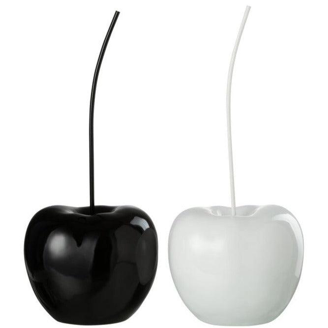 Kers Resine Blinkend Wit/Zwart Large Set Van 2 - Beeld - J-Line - livinglovely.nl
