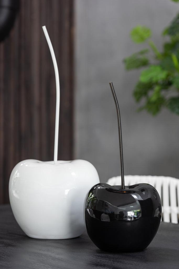 Kers Resine Blinkend Wit/Zwart Small - Beeld - J-Line - livinglovely.nl