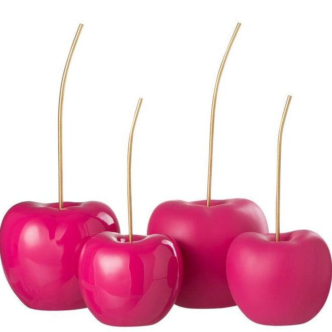 Kers Resine Blinkend/Mat Roze Large Set Van 2 - Beeld - J-Line - livinglovely.nl