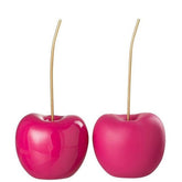 Kers Resine Blinkend/Mat Roze Small Set Van 2 - Beeld - J-Line - livinglovely.nl