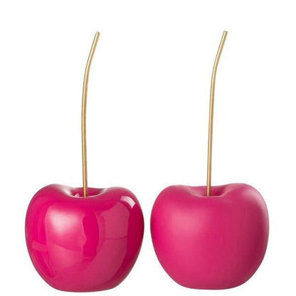 Kers Resine Blinkend/Mat Roze Small Set Van 2 - Beeld - J-Line - livinglovely.nl