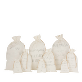Kerst Zak Engels Velvet Wit Small Set van 3 - Cadeauverpakking - J-Line - livinglovely.nl