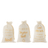 Kerst Zak Frans Velvet Wit/Goud Large Set van 3 - Cadeauverpakking - J-Line - livinglovely.nl