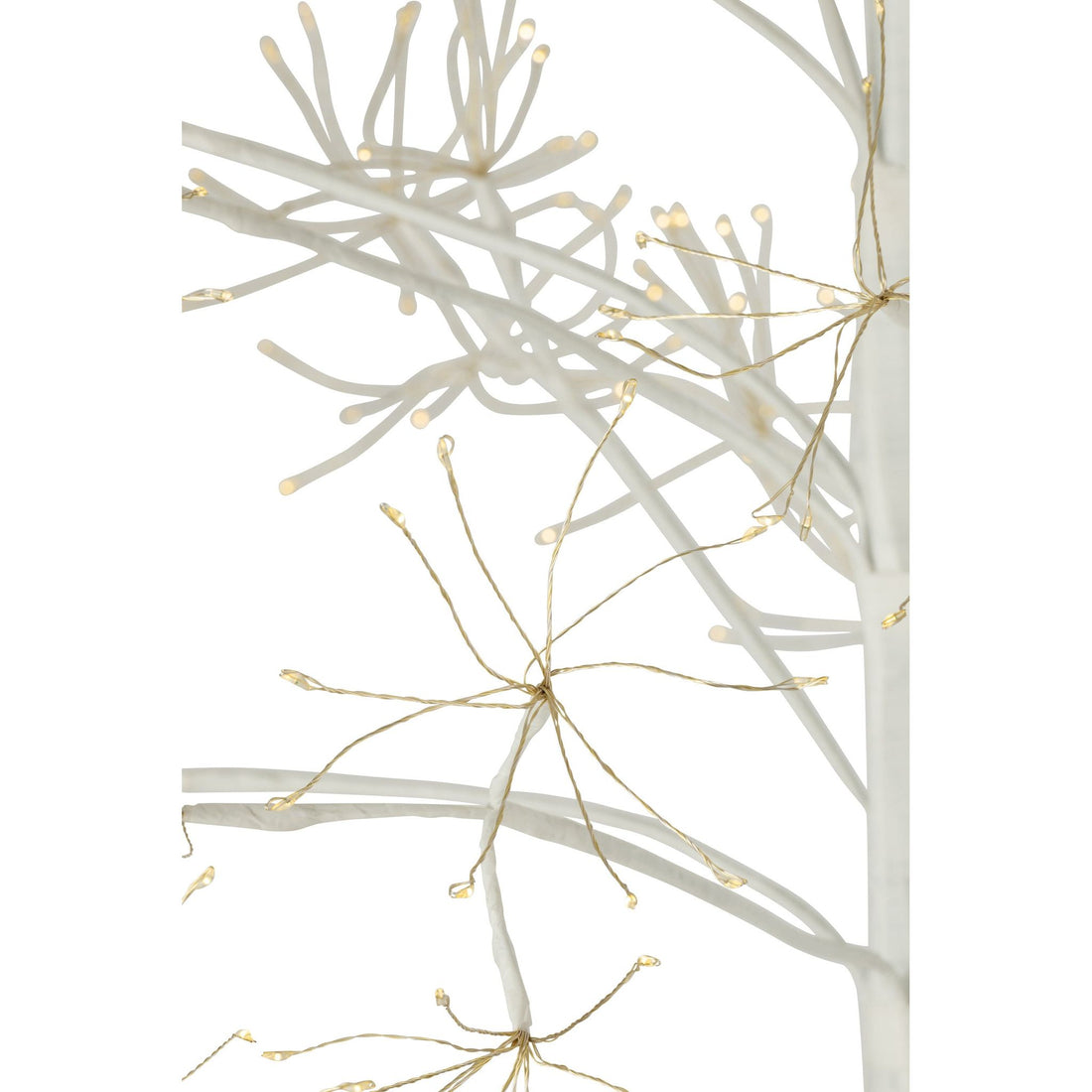Kerstboom 2700 Led Metaal Wit Medium H210cm van J-Line, witte kerstboom van metaal, vanuit een andere hoek gefotografeerd