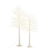 Kerstboom 3000 Led Plastiek Wit Large H210cm van J-Line, witte kerstboom van plastiek, van dichtbij gezien