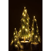 Kerstboom A+Led Kunststof Sneeuw Groen Small H30cm van J-Line, groene kerstboom van kunststof, van dichtbij gezien