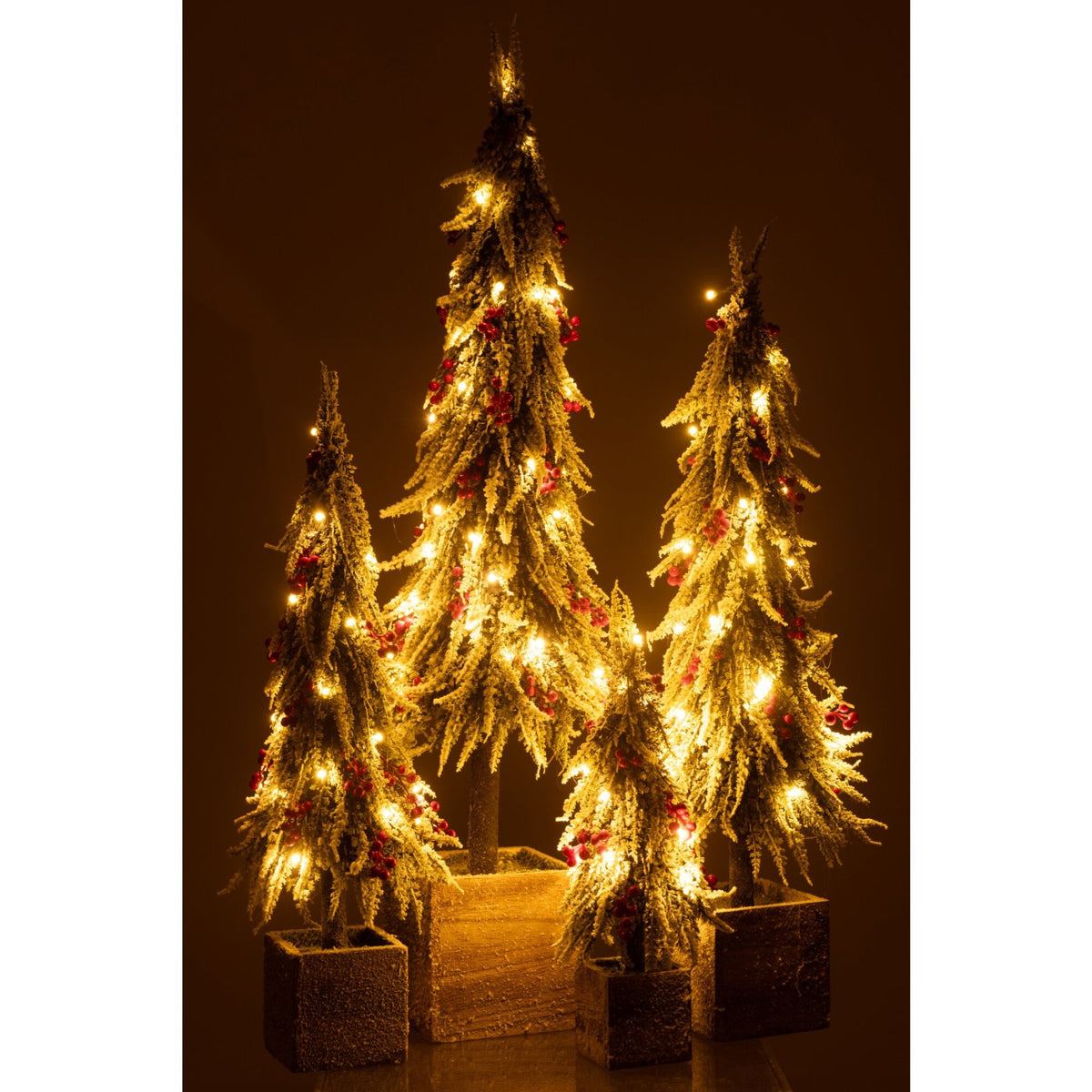 Kerstboom+Led Kunststof Sneeuw Groen/Rood Extra Large H95cm J-Line