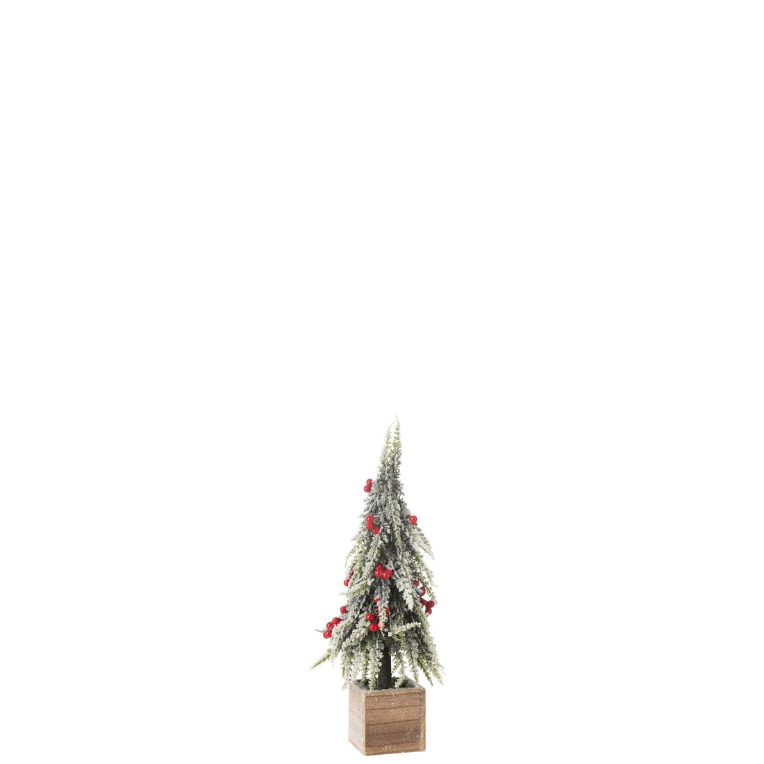 Kerstboom + Led Kunststof Sneeuw Groen/Rood Small H40cm van J-Line, vanuit een andere hoek gefotografeerd