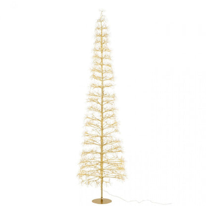 Goudkleurige kerstboom van J-Line van 240 cm, ijzeren takken met warmwitte ledverlichting