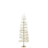 Gouden lichtboom van J-Line van 120 cm hoog, takken met warmwitte ledverlichting van dichtbij