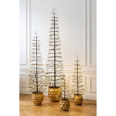 Kerstboom Led Warm Witte Lichten Ijzer Zwart Large H180cm van J-Line, zwarte kerstboom van ijzer, zijaanzicht van de boom