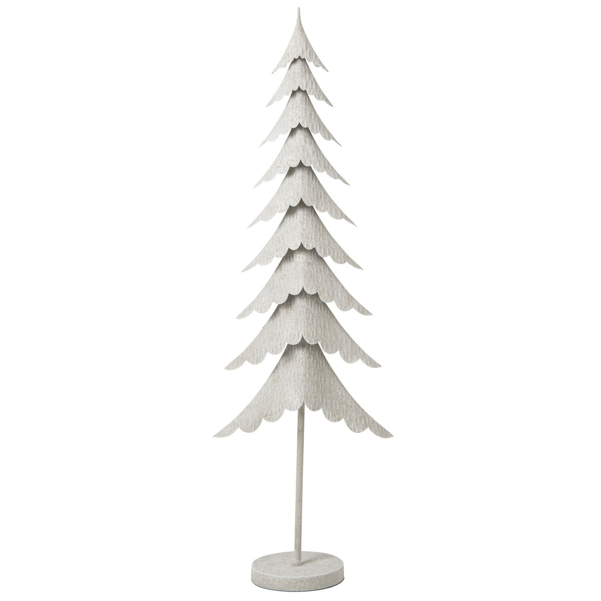 Kerstboom Op Stam Metaal Wit Large van J-Line, slanke witte boom op stam van 135cm hoog