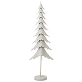 Kerstboom Op Stam Metaal Wit Large van J-Line, slanke witte boom op stam van 135cm hoog