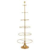 Kerstboom Open Frame Metaal Goud van J-Line, open gouden frame met vijf ringen en ster, 196cm