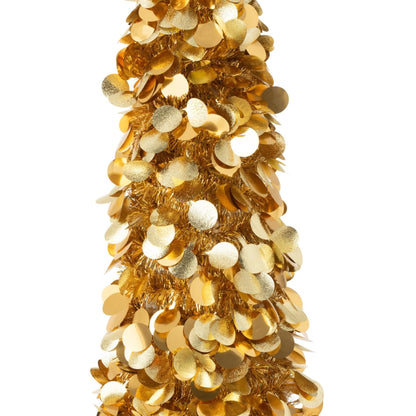 Detail van de gouden Sparkling kerstboom van J-Line, structuur en punt van de boom