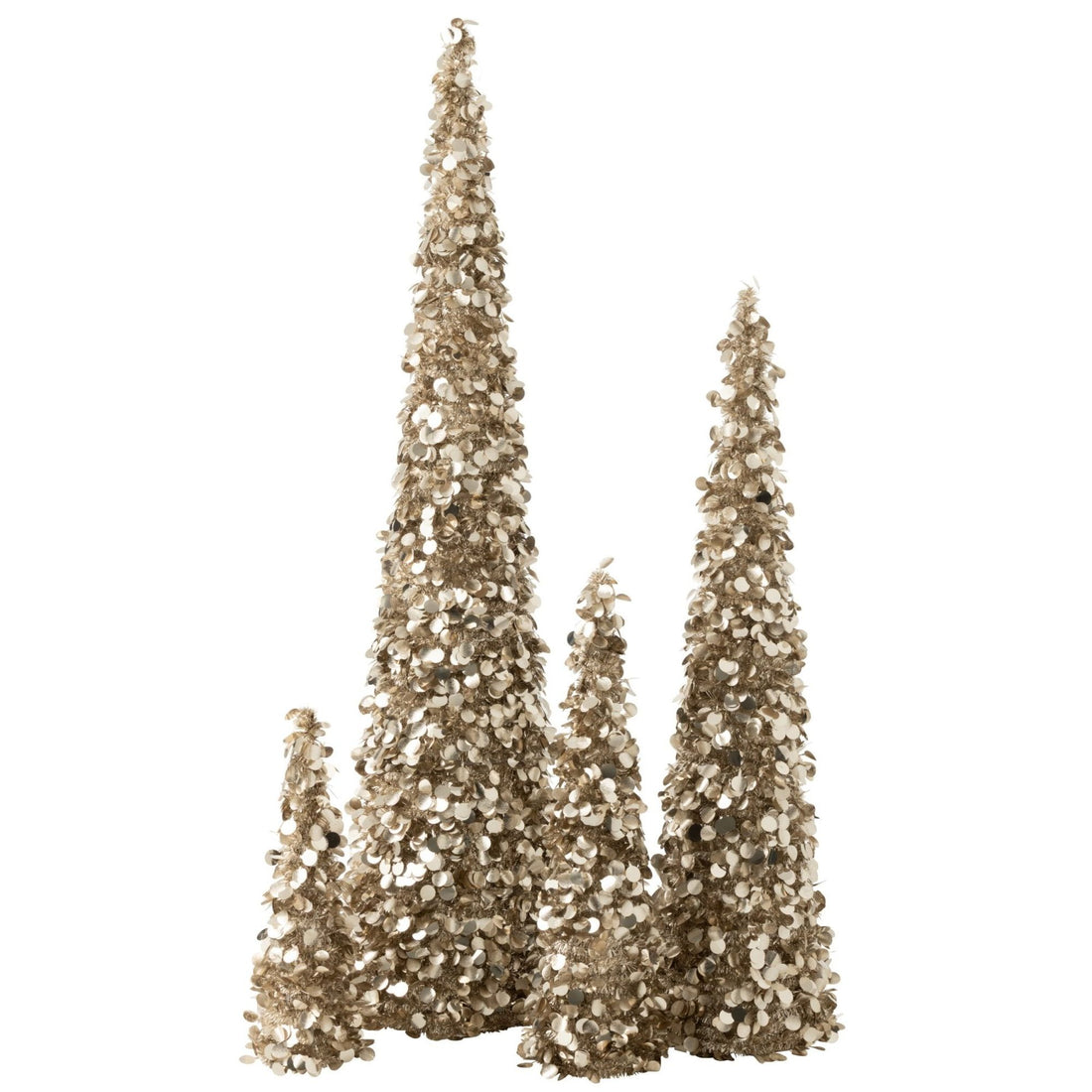 Greige kerstboom Sparkling van J-Line van dichtbij, fijne glinsterende structuur van de takken