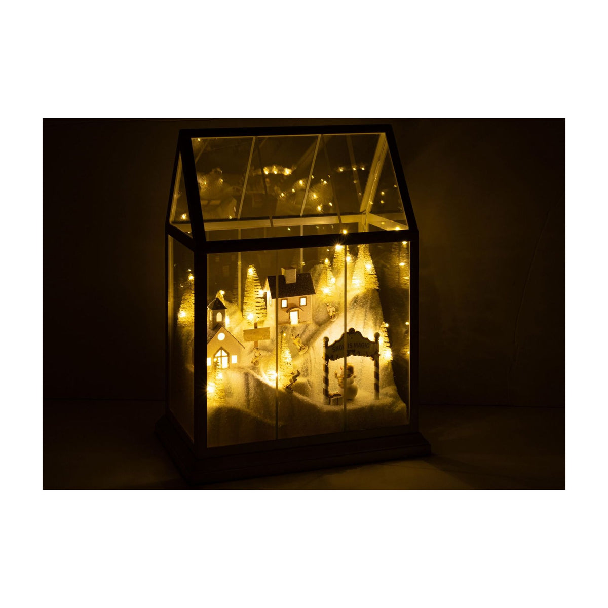 Kerstdorp Led Glas Wit/Goud Medium J-Line