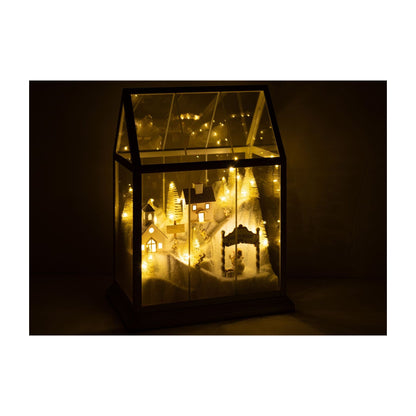 Kerstdorp Led Glas Wit/Goud Medium J-Line