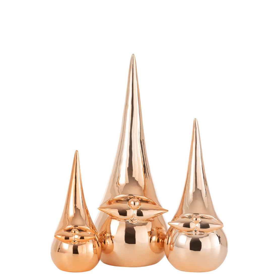 Kerstman Modern Porselein Koper Large - Kerstdecoratie - J-Line - livinglovely.nl