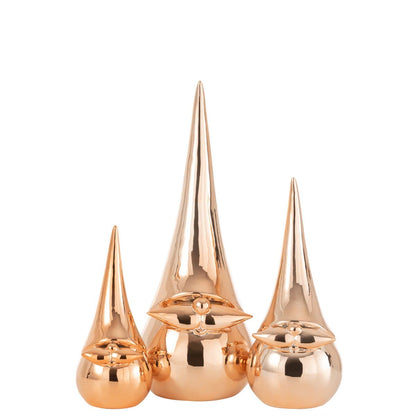 Kerstman Modern Porselein Koper Large - Kerstdecoratie - J-Line - livinglovely.nl