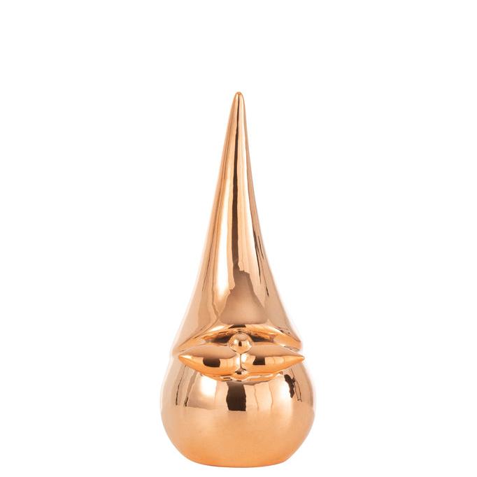 Kerstman Modern Porselein Koper Small - Kerstdecoratie - J-Line - livinglovely.nl