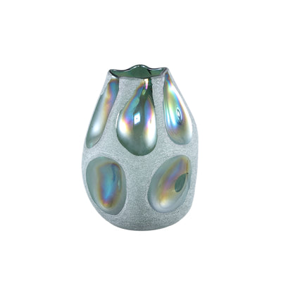 Kloi Green Solid Glass Vase Oily And Sandblasted S 20x19.5x26cm PTMD - Vaas - PTMD - livinglovely.nl