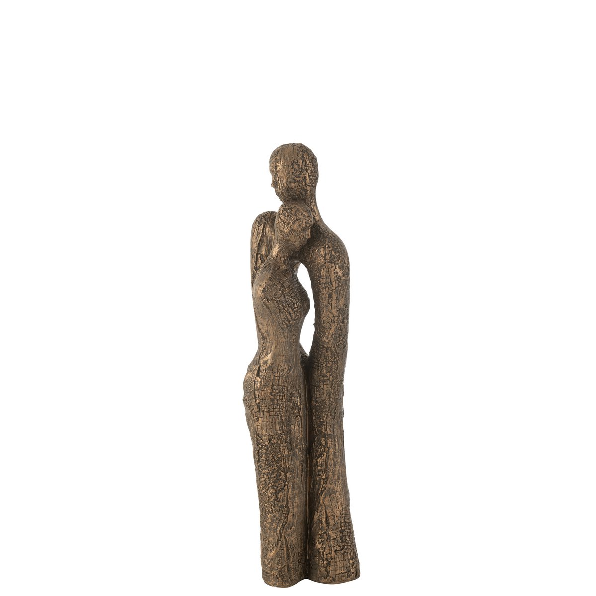 Knuffel Koppel Modern Resine Bruin/Goud - Beeld - J-Line - livinglovely.nl