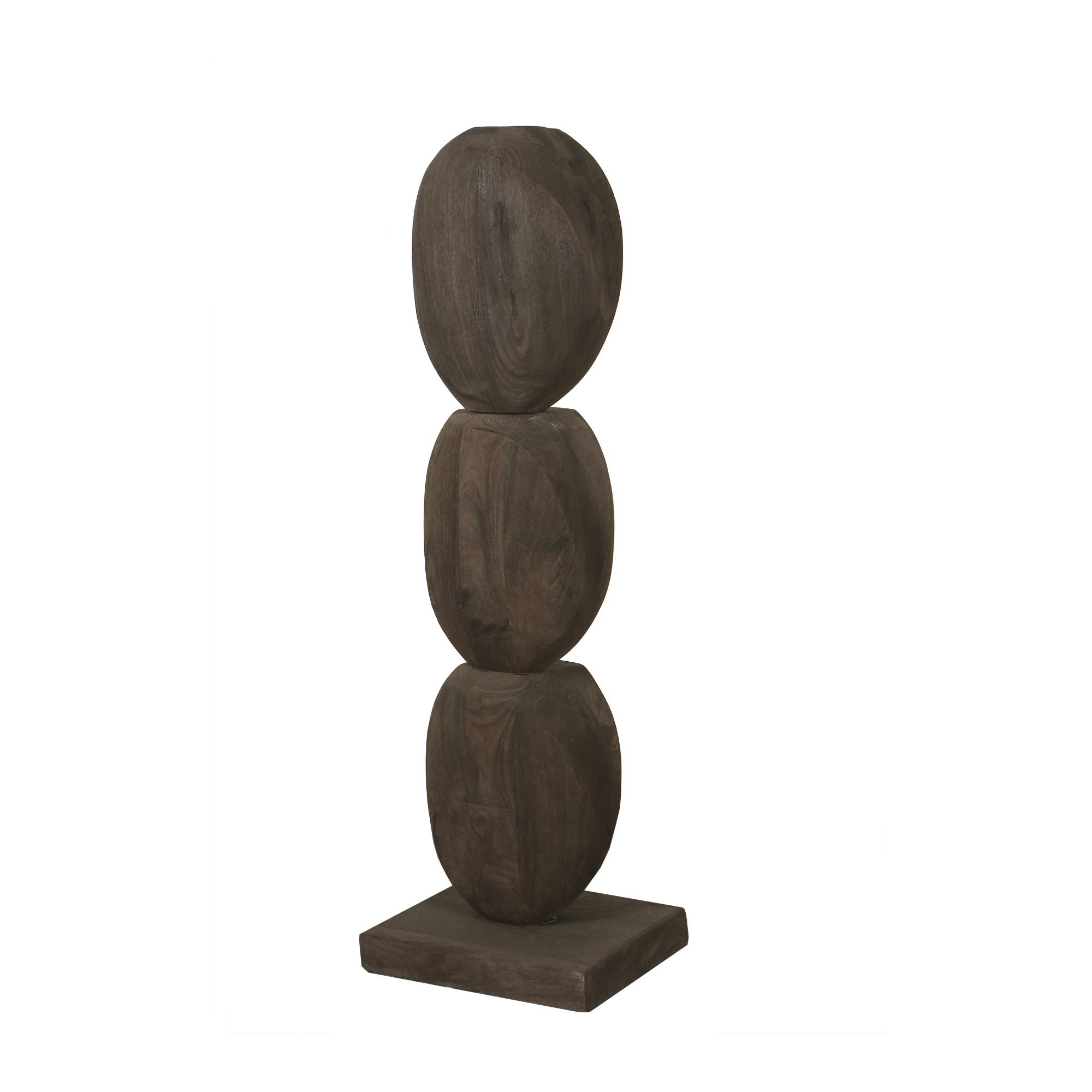 Kodey Brown Mango Wood Circle Shaped Statue PTMD - Beeld - PTMD - livinglovely.nl