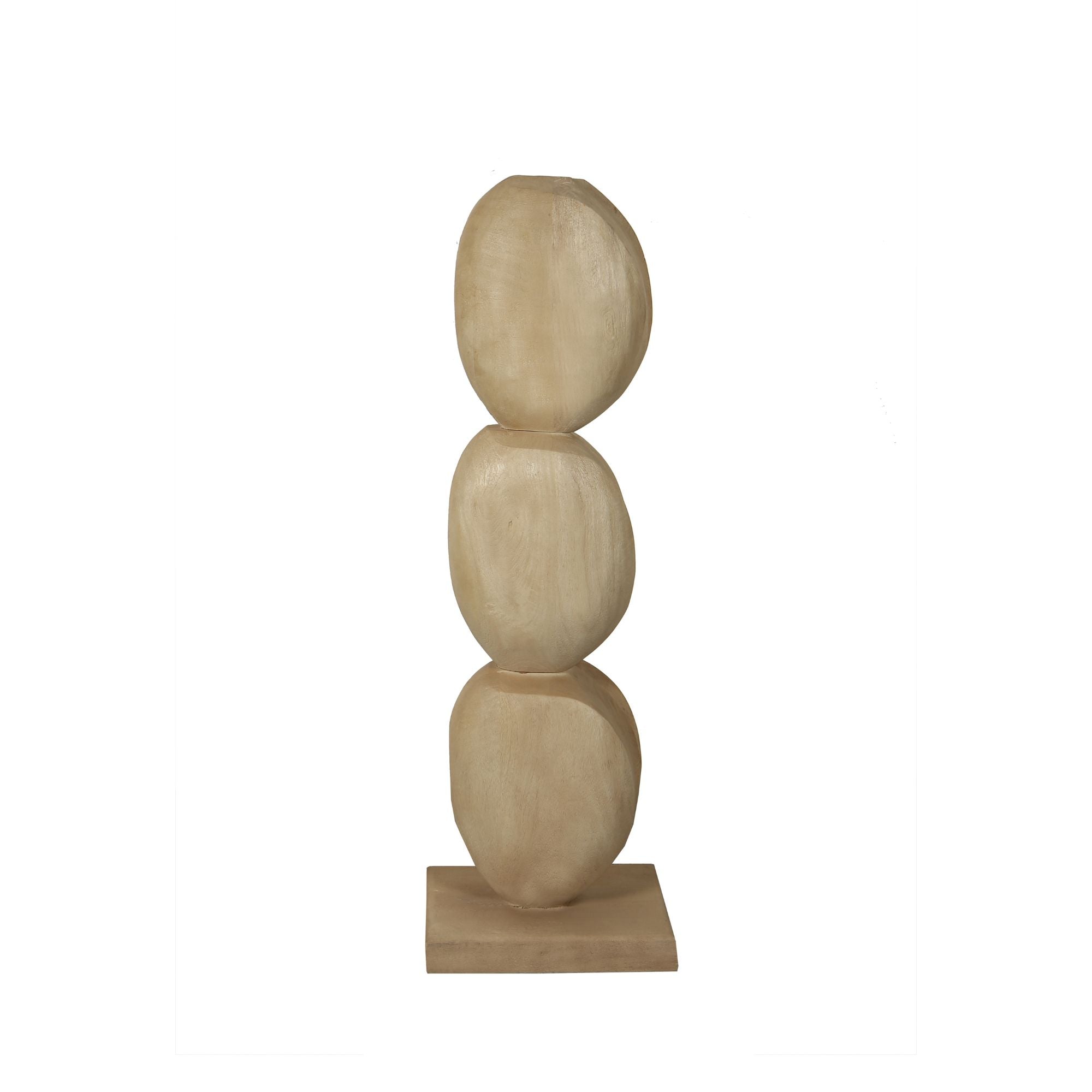 Kodey Natural Mango Wood Circle Shaped Statue PTMD - Beeld - PTMD - livinglovely.nl