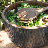 Kom Mango Hout Bruin/Zwart Extra Large - Kom - J-Line - livinglovely.nl