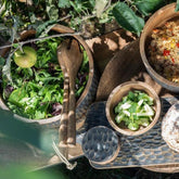 Kom Mango Hout Bruin/Zwart Extra Large - Kom - J-Line - livinglovely.nl