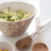 Kom Mango Hout Wit Medium - Kom - J-Line - livinglovely.nl