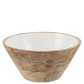 Kom Mango Hout Wit Medium - Kom - J-Line - livinglovely.nl