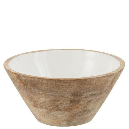 Kom Mango Hout Wit Medium - Kom - J-Line - livinglovely.nl