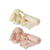 Konijn + Deken Polyester Roze/Geel Assortiment Van 2 J-Line